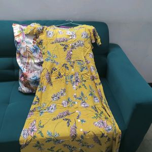 Yellow Floral Shirt Dress