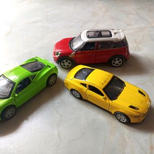 Used/Some Scratch 3 Pullback Diecast Cars -Working