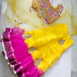 Heavy Mirror Work Lehnga Choli For Girls