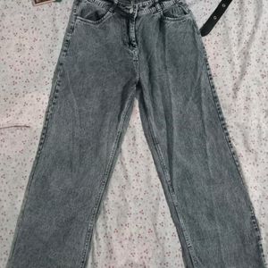 Grey Staight Cut Jeans