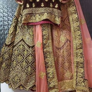 Wine Bridal Lehenga