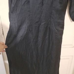 Plain Black Kurta