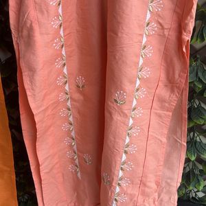 COMBO OF ORANGE & PEACH COLOR KURTI