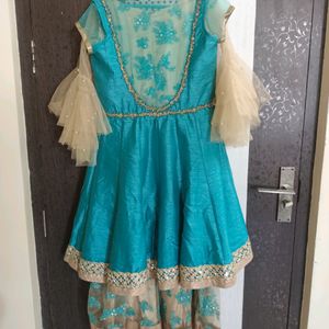 Blue/Golden Ethnic Gown