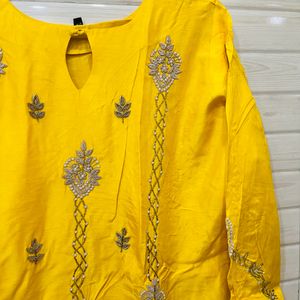 Yellow Kurti With Dupatta