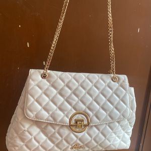 Lavie White Quilted Handbag