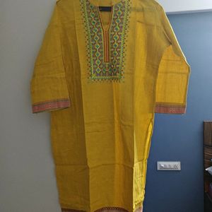 Negotiable Woman Mustard Straight Kurti