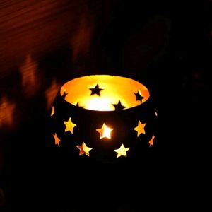 Tealight Candle Holder for Home (Black, Pack of1)