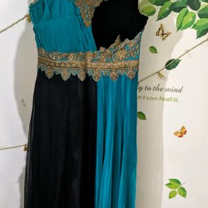 Dark Sea Green Ethnic Gown