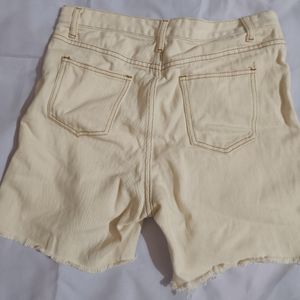 white Jeans short pant