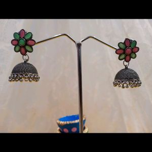 Oxidised Jhumka Earrings