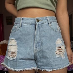 Denim Shorts From Shein