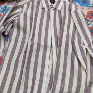 Xl Lining Pattern Formal Shirt Good Condition