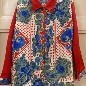 WOMEN RED FLORAL SHIRT