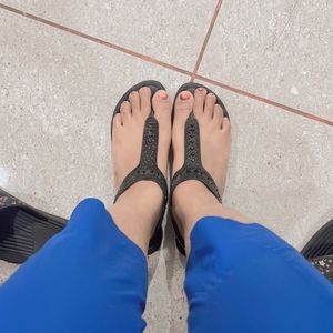 Bata Black Stone Sandals