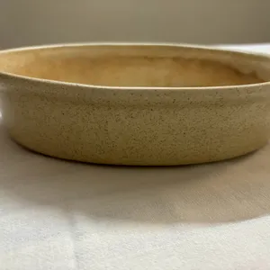 Yellow Oval Shape Ceramic Pot