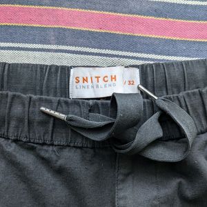 2 Snitch Linen Shorts (Black+Brown) W32