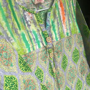 Branded Cotton Green Kurta - Medium Size