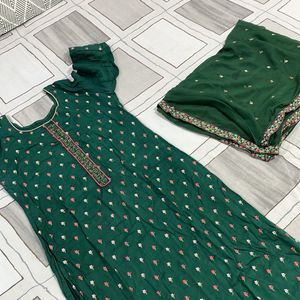 Green Kurta With Dupatta