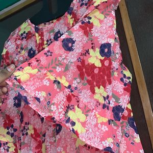 Pink Floral Top For Women Girls