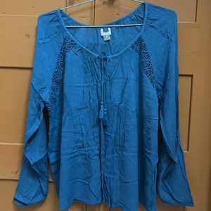 Blue Full Sleeves Top