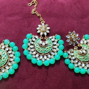 IBrand New Punjabi Meenakari Mangteeka & Yearing S