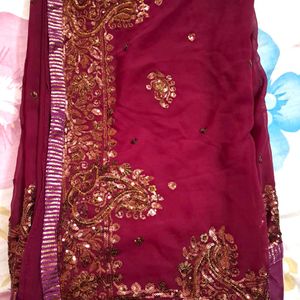 Beautiful Rani Pink 🩷 Saree With Kadai Work