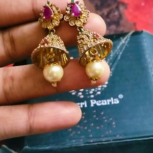 Pretty Pink Stone Jhumka 🌷