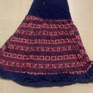 Nevy Blue And Pink Skirt