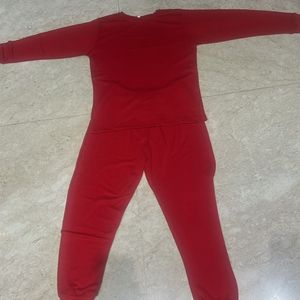 Unisex Red Full Tracksuit/Nightsuit 10-12 years