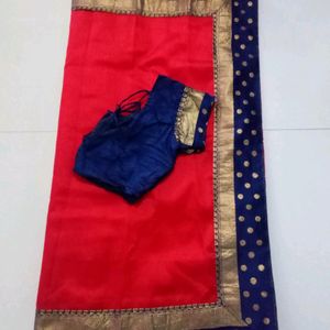 Saree With Stiched Blouse