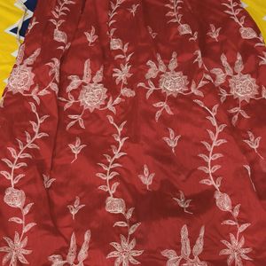 Red And Off-white Lehenga