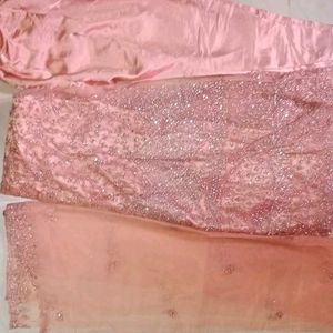 Diwali Festival Discount Pink Long Gown Pant Duptt