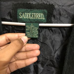 Saddlebred Black Leather Waistcoat