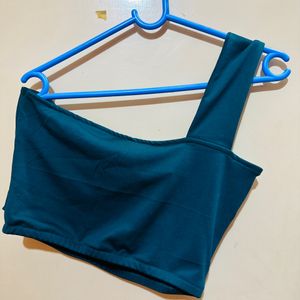 Teal Colour Crop Top