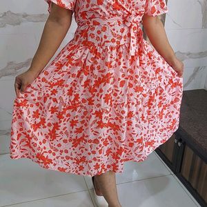 Floral Printed Flared Dress