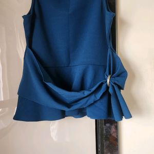 Blue Peplum Top