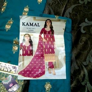 Women Without Stich Suit Salwar Dupatta