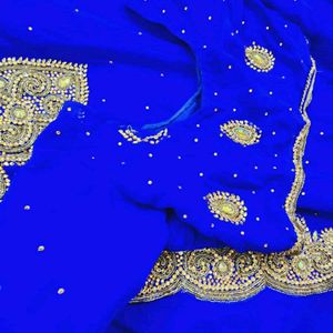 Blue Saree Party Wear