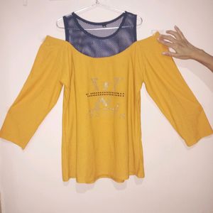 Price Drop 📢📢Yellow Off Shoulder Top