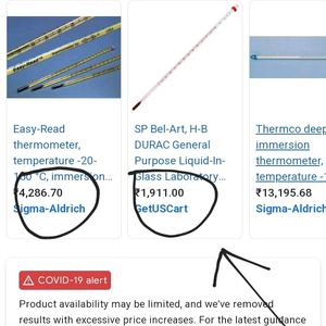 ⭐️Borosilicate Glass Mercury Thermometer for lab