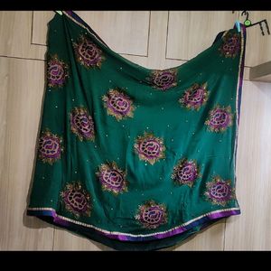 Green Embroidered Saree