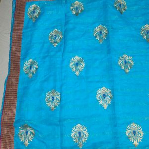 Sky Blue Colour Fancy Saree