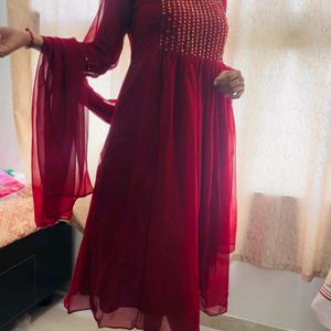 Unused A- line Kurti with dupatta for women