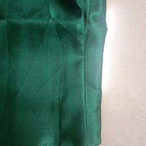 Dark Green Satin Saree Material