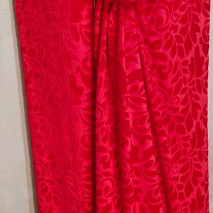 Velvet Shaneel Tomato Red Fabric