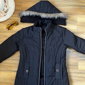 Brand new black girls jacket with detachable hood