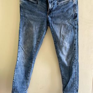 Blue Washed Jeans For Women