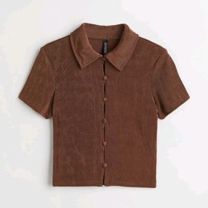 H&M Collared Brown Top