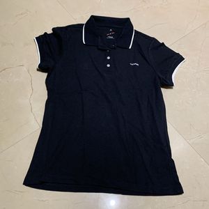 Fixed Price Collared Black T Shirt